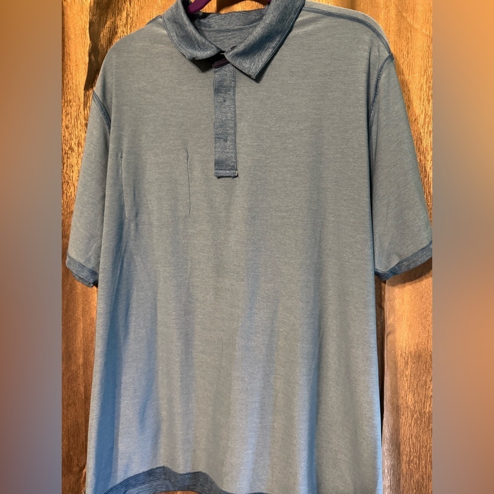 Adidas Polo Blue Striped Golf Short Sleeve Collared Outdoor Spring Men SZ 2X